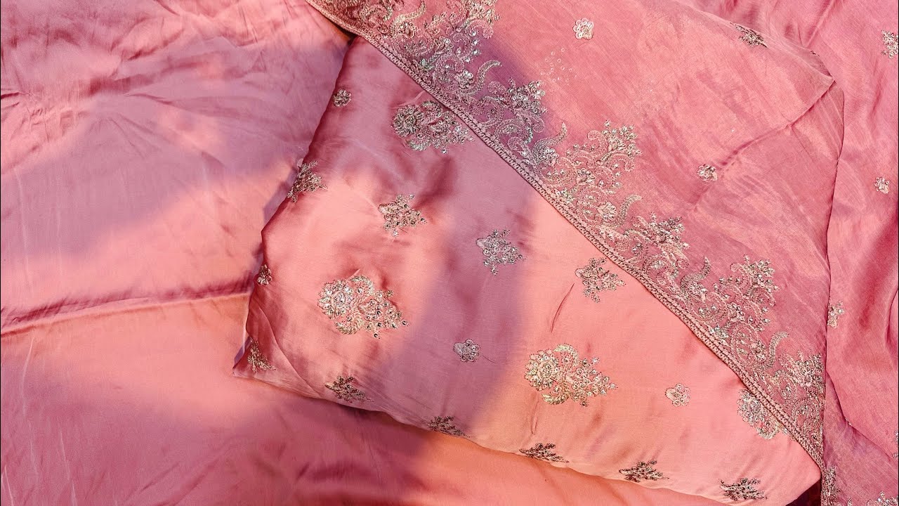 Luxury Shamoz Silk 3pcs Suit ✨ All Over Design | Medium Silk Dupatta with Thread Work