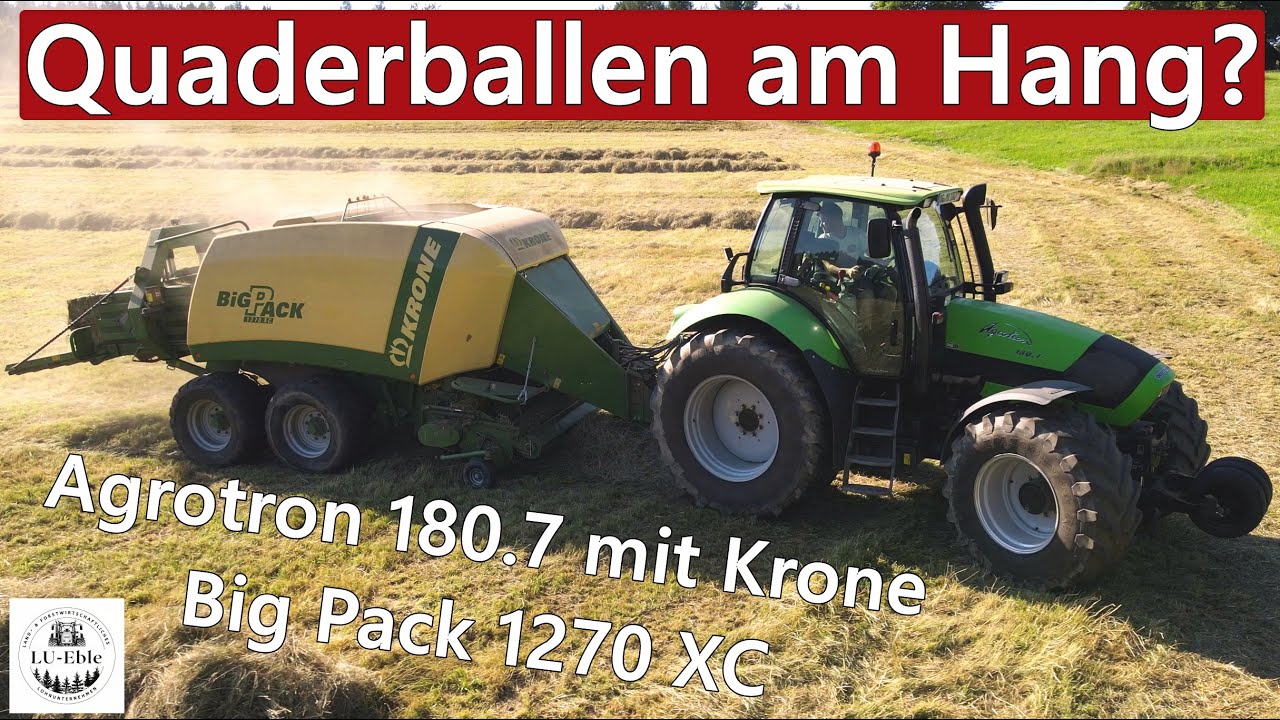 Quaderballen am Hang? Geht! Deutz-Fahr Agrotron 180.7 mit Krone Big Pack 1270 XC im Schwarzwald