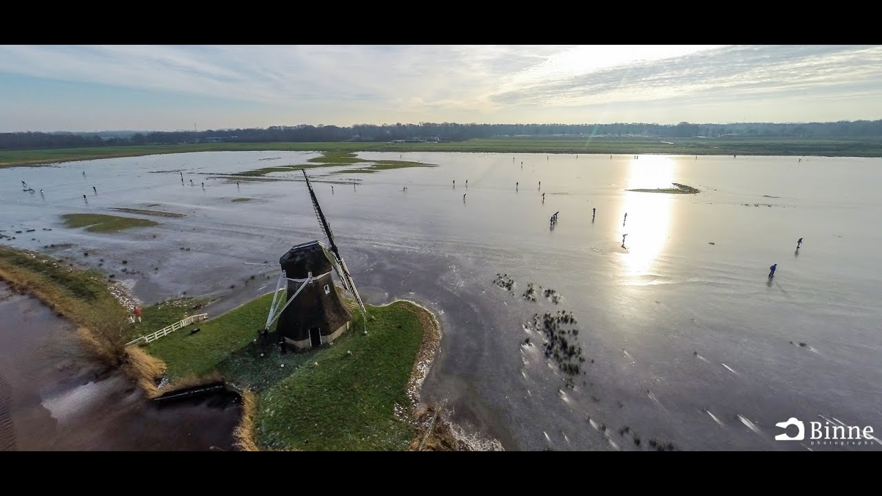 Drone schaatsen Ryptjerksterpolder - Friesland - 22 januari 2016