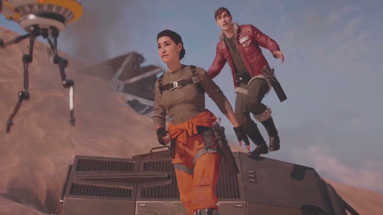 Star Wars Battlefront II: Iden, Meeko And Shriv See The Aftermath Of The Battle Of Jakku Cutscene