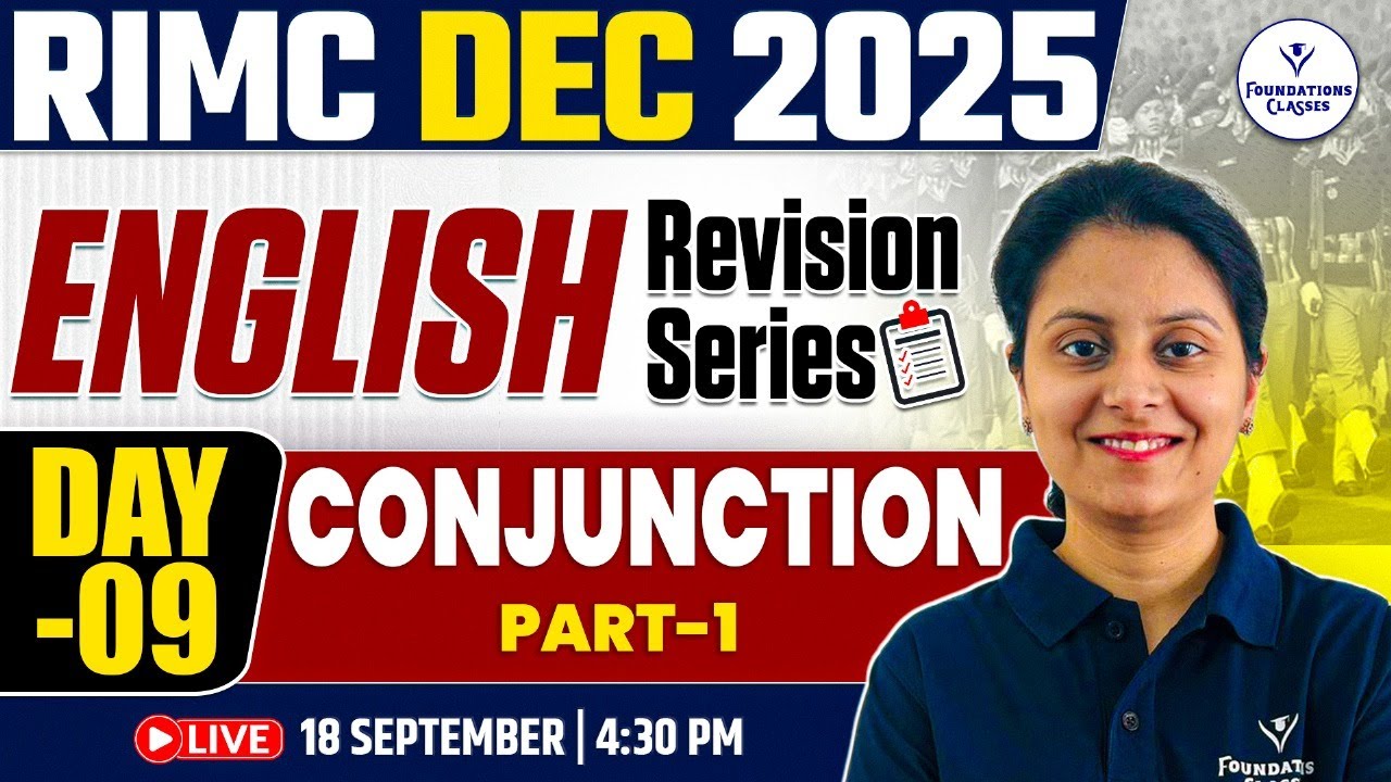 RIMC December 2025 | English Revision Day-09 | Conjunction Part-1 with Rules & Exercise