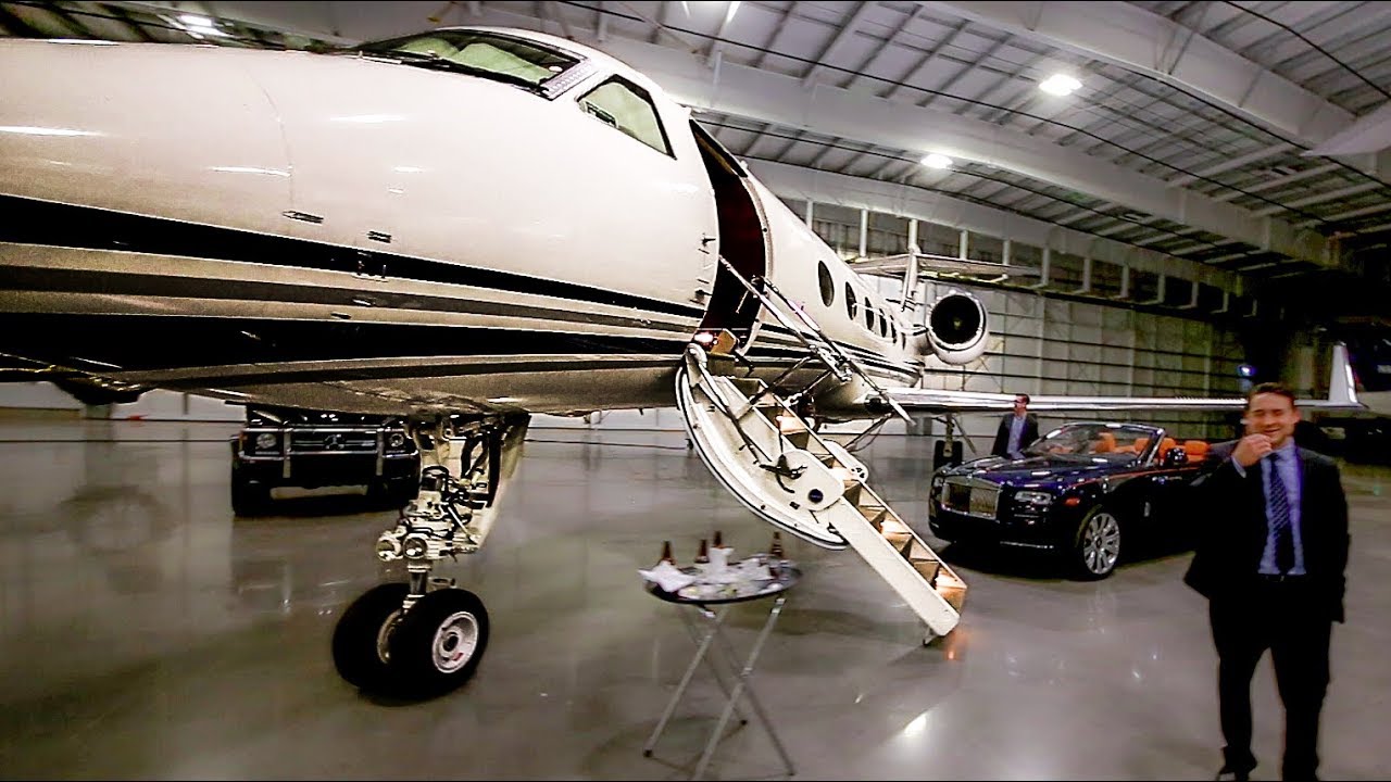 INSANE Luxury Supercar Party Inside a Private Jet Plane Hangar