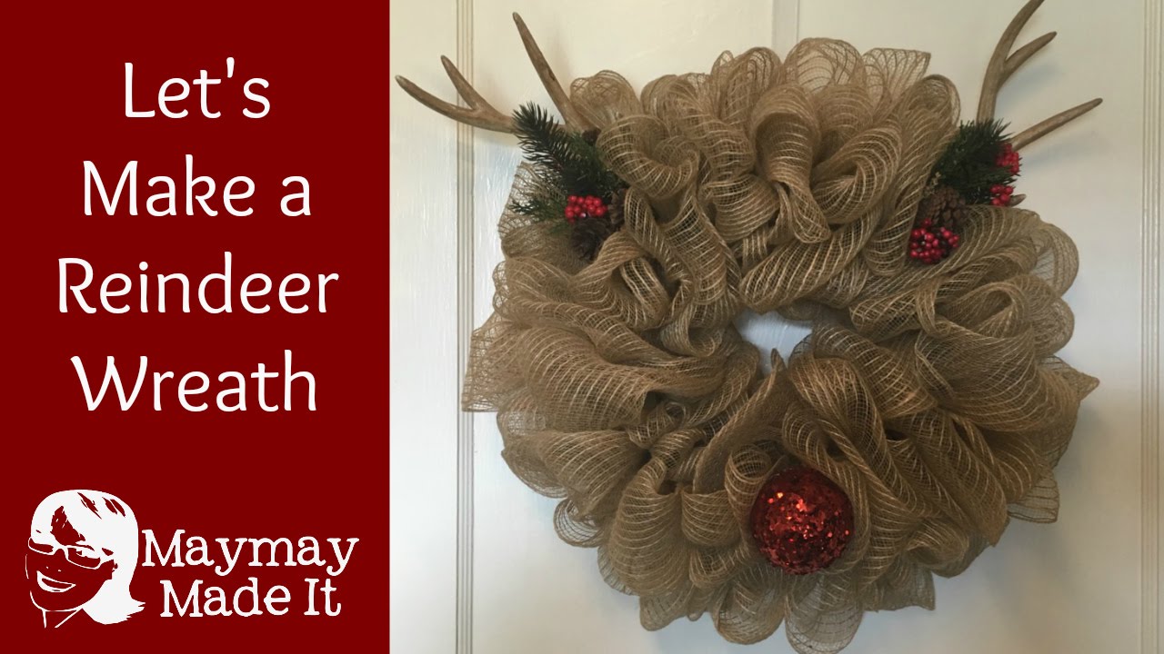 Rudolph Reindeer Wreath Deco Mesh So Easy