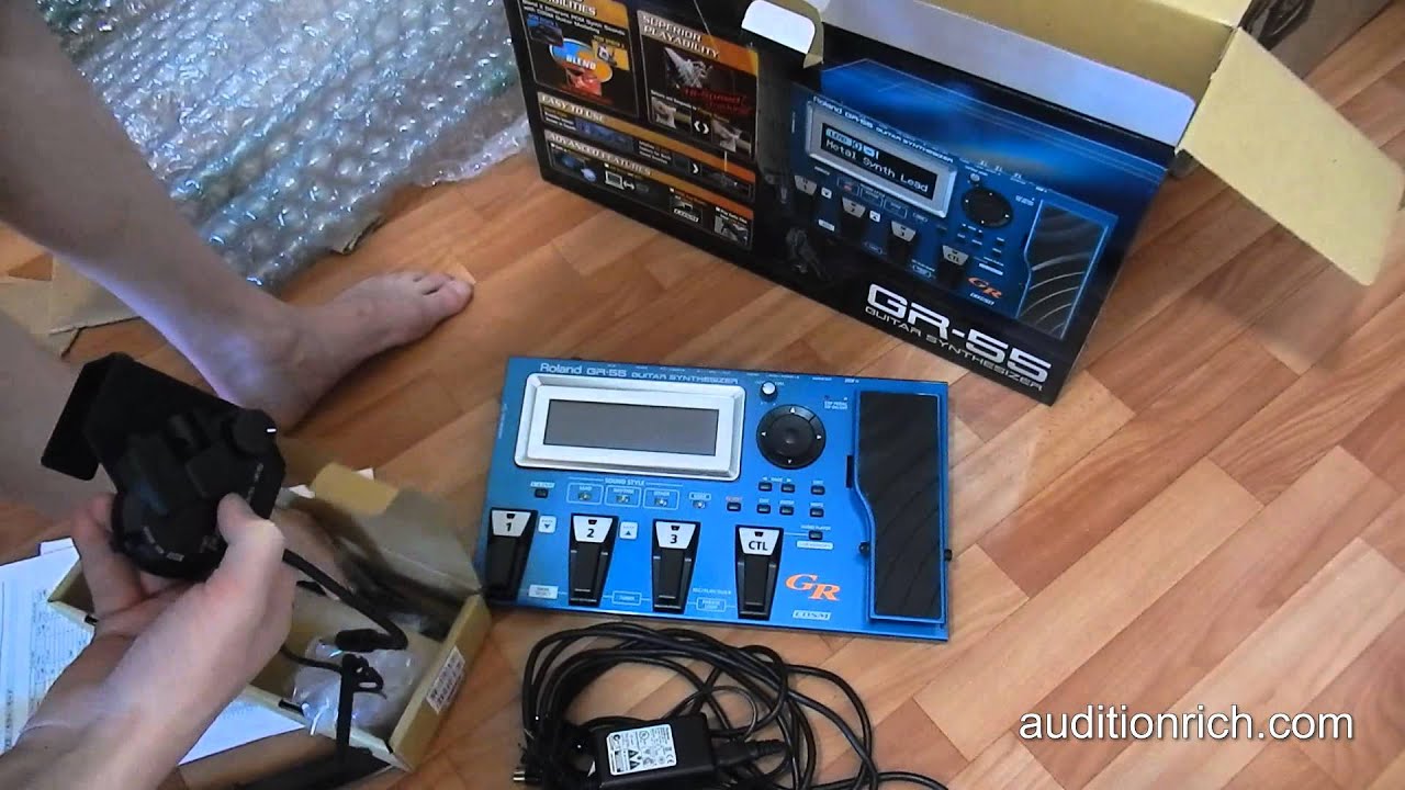 Распаковка гитарного синтезатора Roland GR-55 пришедшего с ebay  | Auditionrich.com