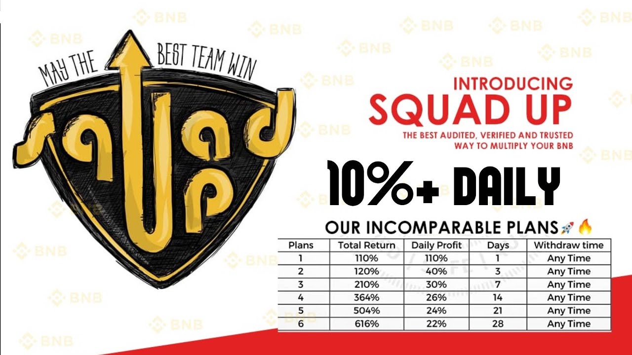 NEW BSC STAKING MONEY MAKER - SQUADUP - MY SAFEST WAY TO DOUBLE MY BNB - STRATEGY ~10% 1 DAY CYCLES