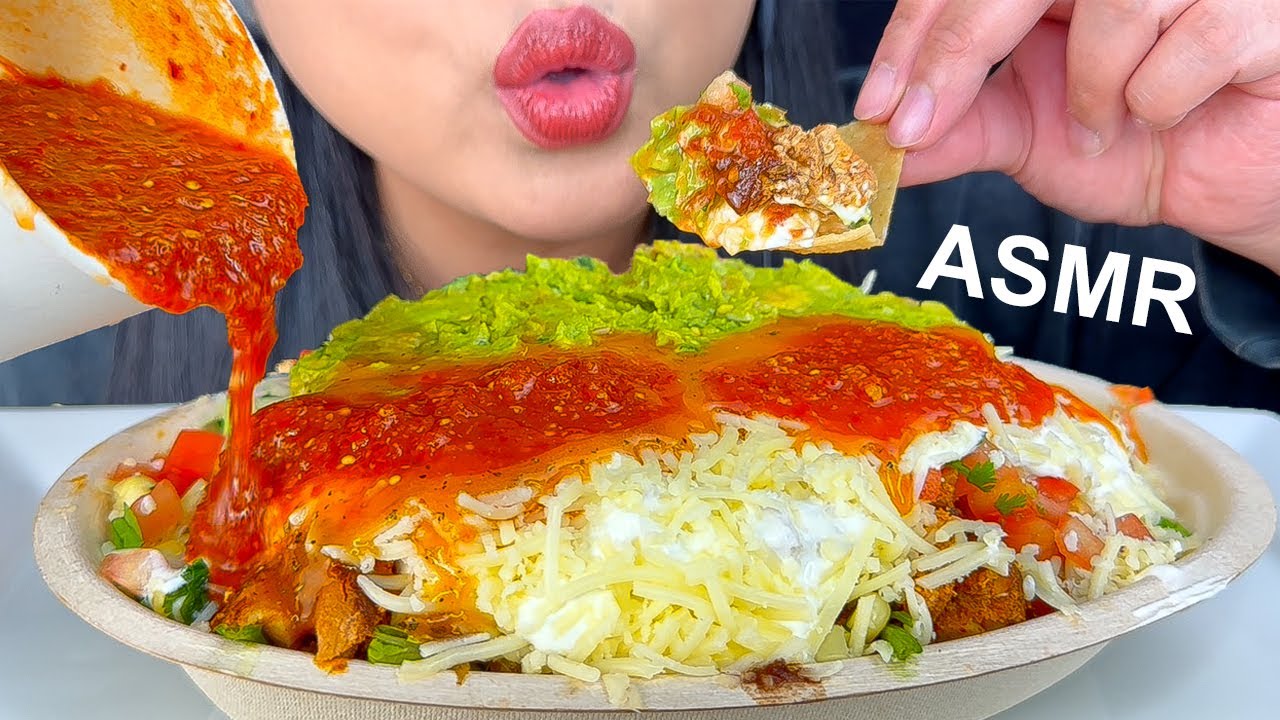 ASMR CHIPOTLE BURRITO BOWL WAS PACKED (Mukbang)