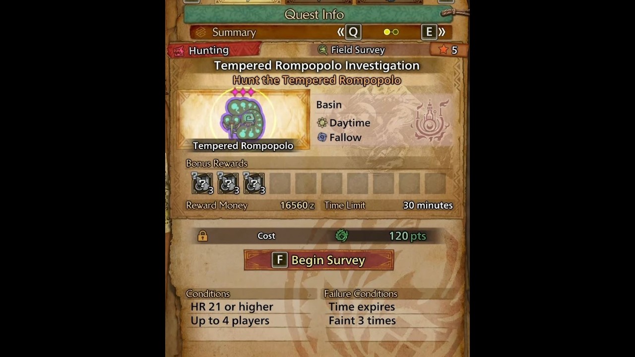 Monster Hunter Wilds Hunting-Tempered Rampopolo