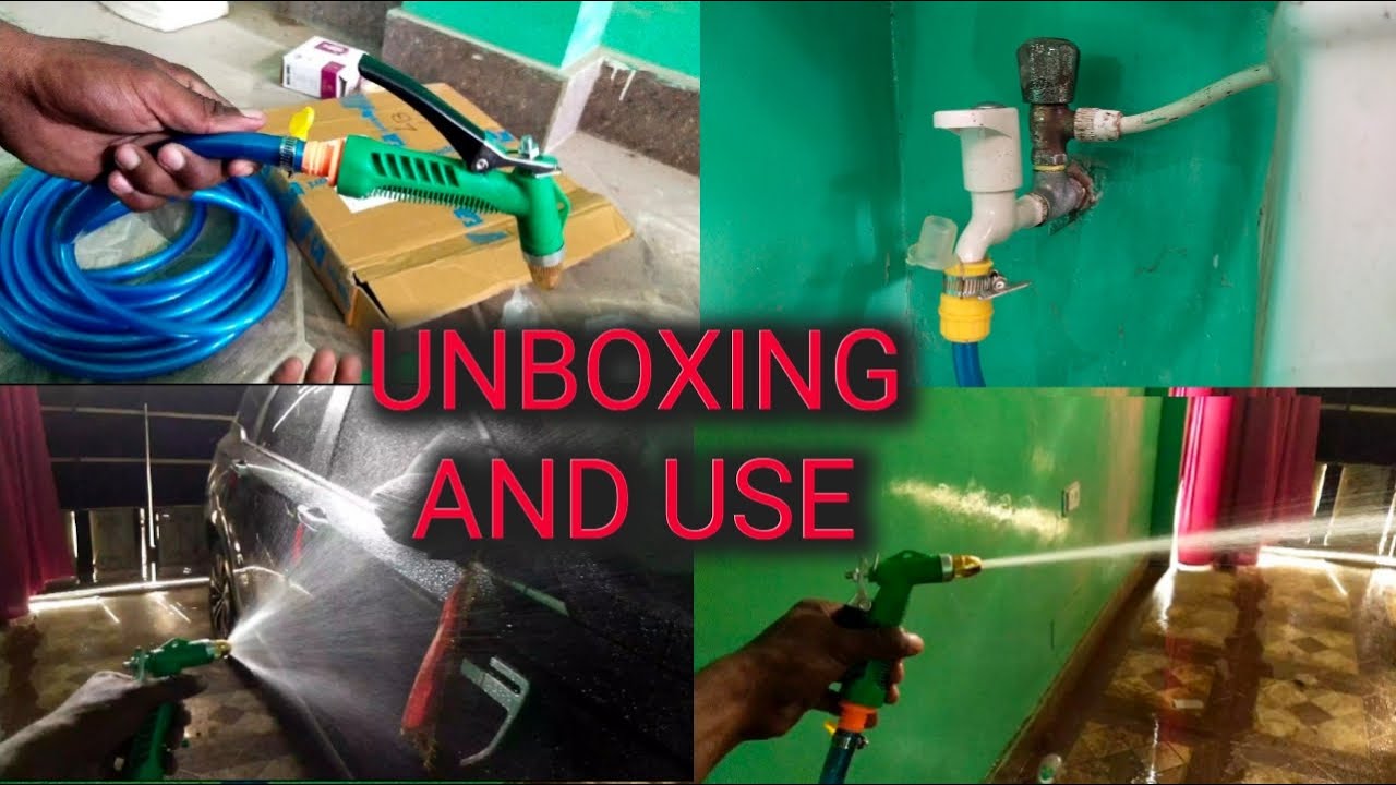 कार एवं बाईक वाशिंग.Washing Spary Gun, Flexibal hose pipe and accessories. #masterplumber #sparygun