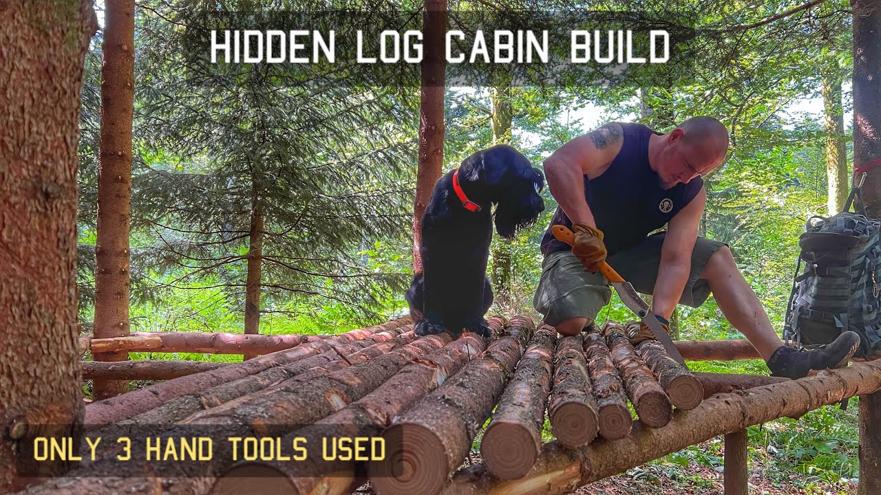 BUILDING a hidden bushcraft elevated log cabin - part one: Hard Beginnings