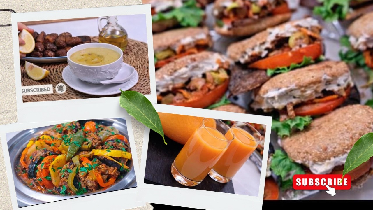فطور سابع رمضان👌 اقتراحات صحية🍔 ميني بطبوط حشوة لذيذة 🍜شوربة الشوفان عصير صحي طوب🍹🇲🇦 طاجين الكفتة