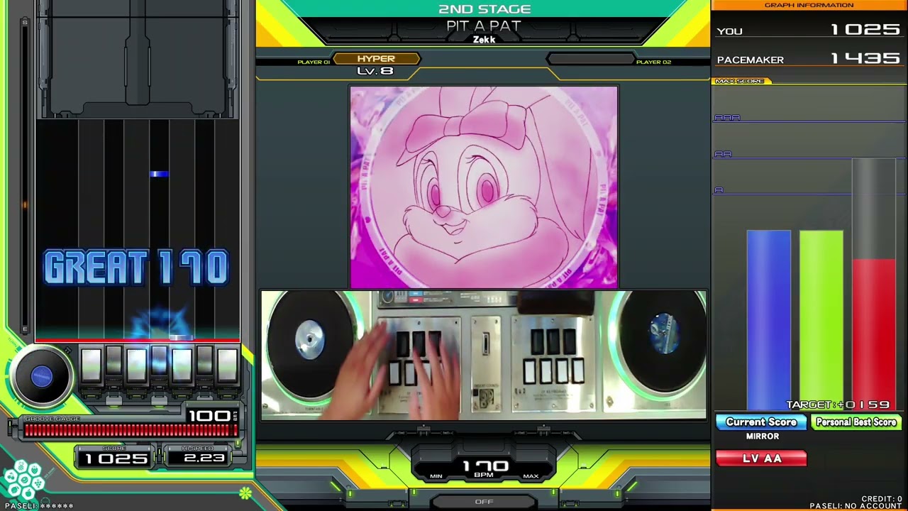 Beatmania IIDX 33 Sparkle Shower 段位認定 SP五段 鏡 MIRROR【北斗運指】