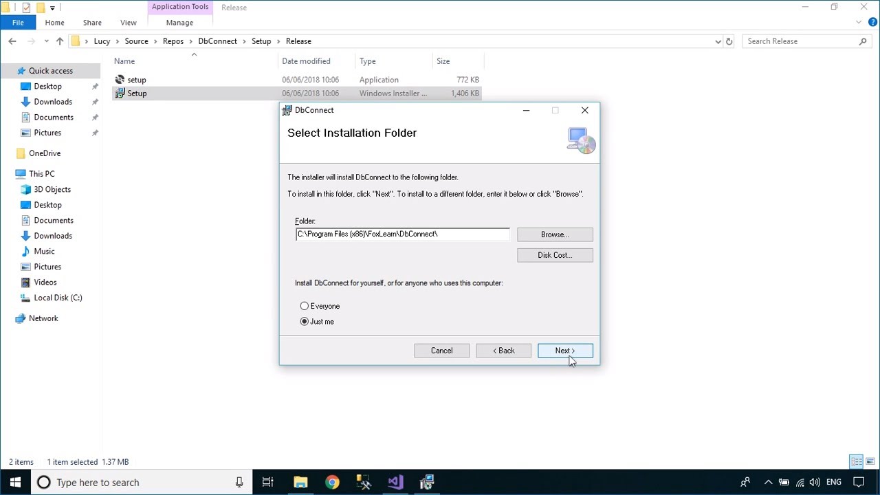 How to Create Setup.exe file in Visual Studio 2017 with SQL database | FoxLearn