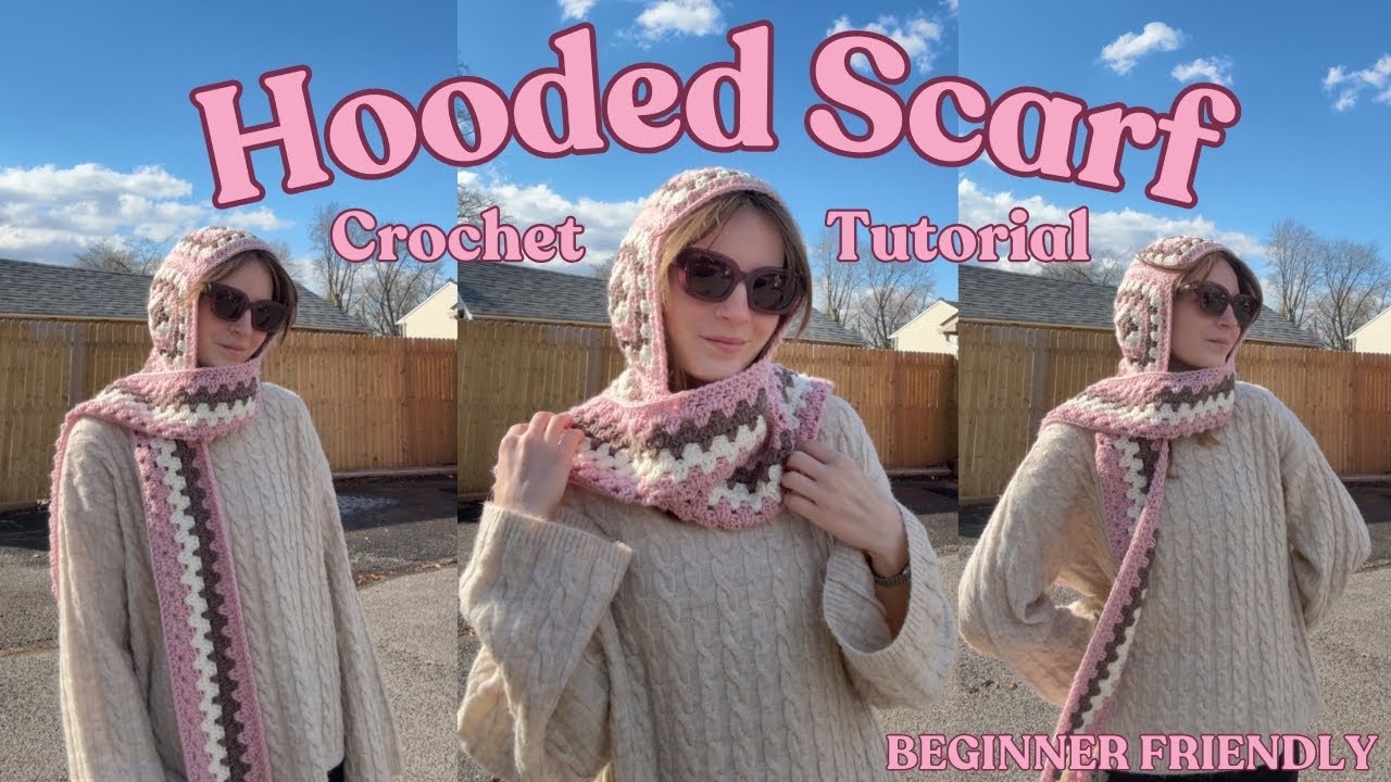 Crochet Hooded Scarf Tutorial | Easy Scoodie