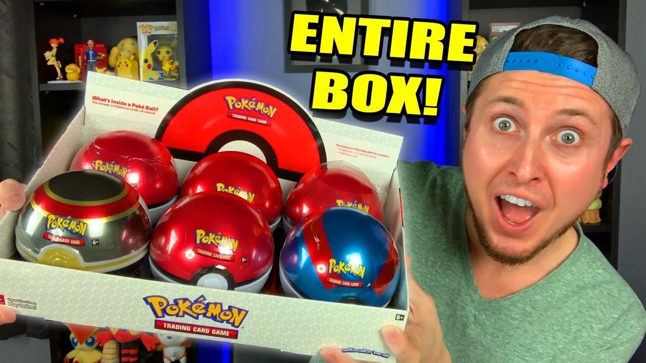 I TRIED OPENING an ENTIRE BOX OF POKEMON POKEBALL TINS! So Many Ultra Rare Cards