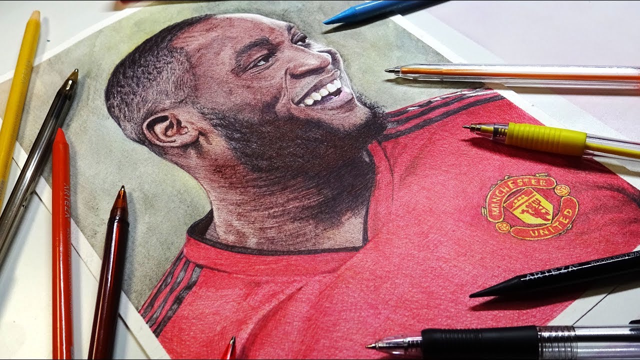 LUKAKU Pen Drawing | Manchester United - DeMoose Art