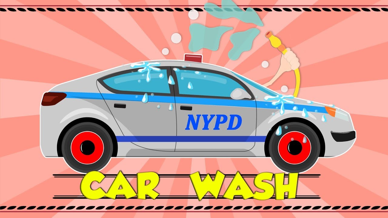 New York Police Car Wash Video For Kids and children