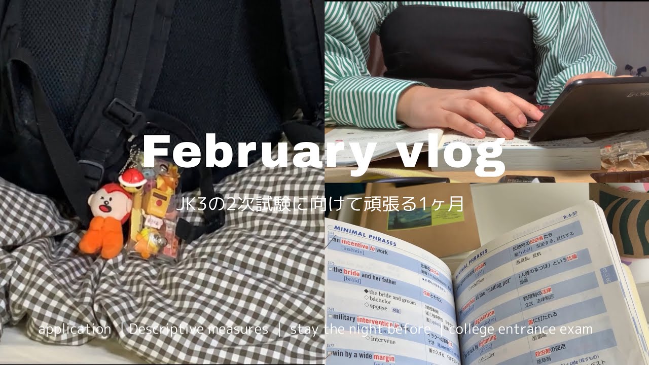 ENG)【Vlog】受験生の2月 🎓🌸 ｜国公立大学 2次 前期試験 ｜出願から試験当日まで｜受けた人お疲れ様でした。