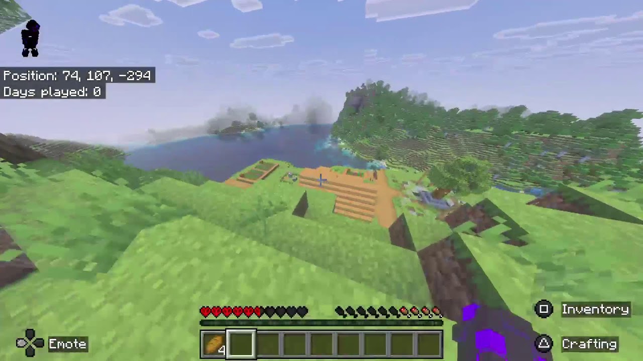 Playing minecraft