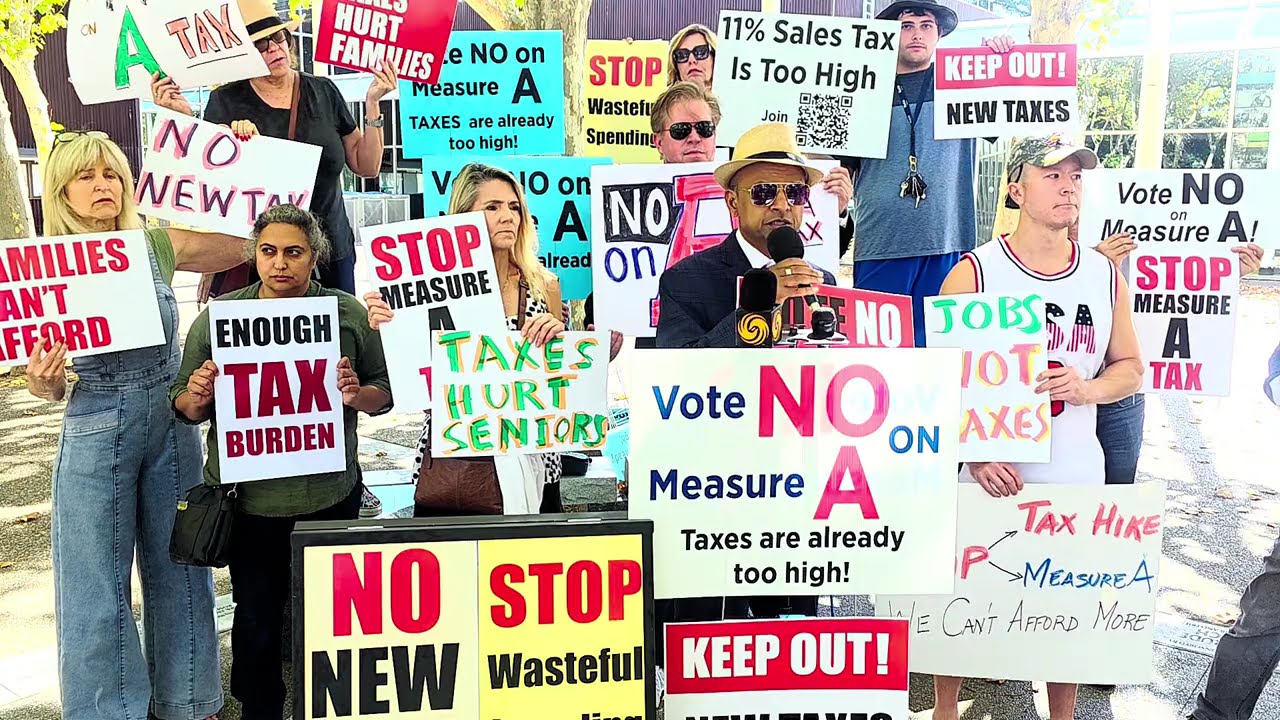 Press Conference: No Sales Tax Increase and No on Measure A held at Santa Clara County Headquarters