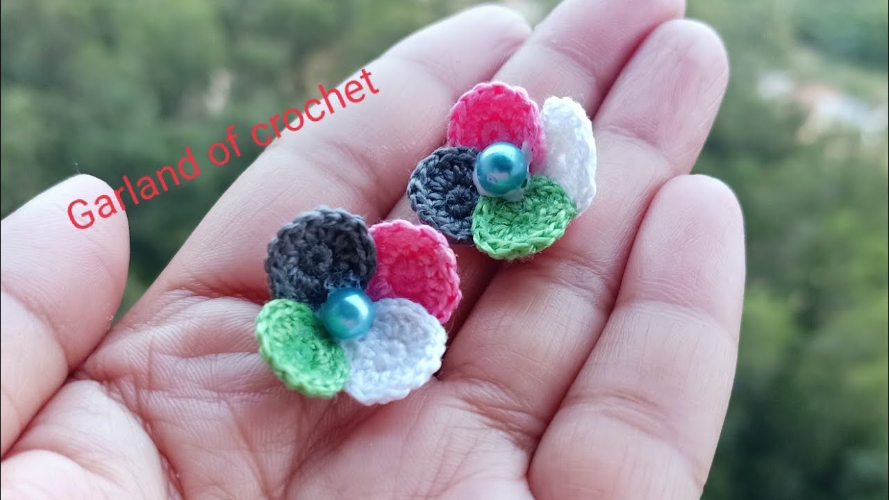 Very easy and quick multicolour crochet earring #crochet #stylish #earring #garlandofcrochet