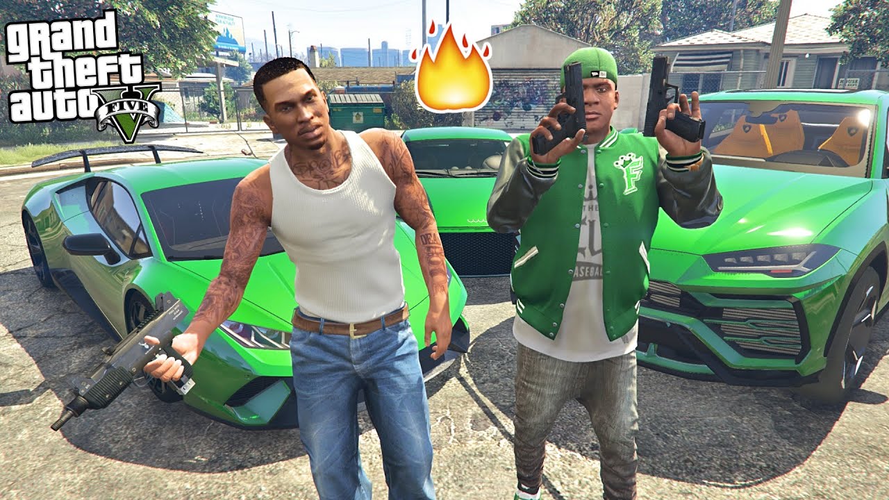FRANKLIN MEETS CJ FROM SAN ANDREAS IN GTA 5!!! (MOVIE)