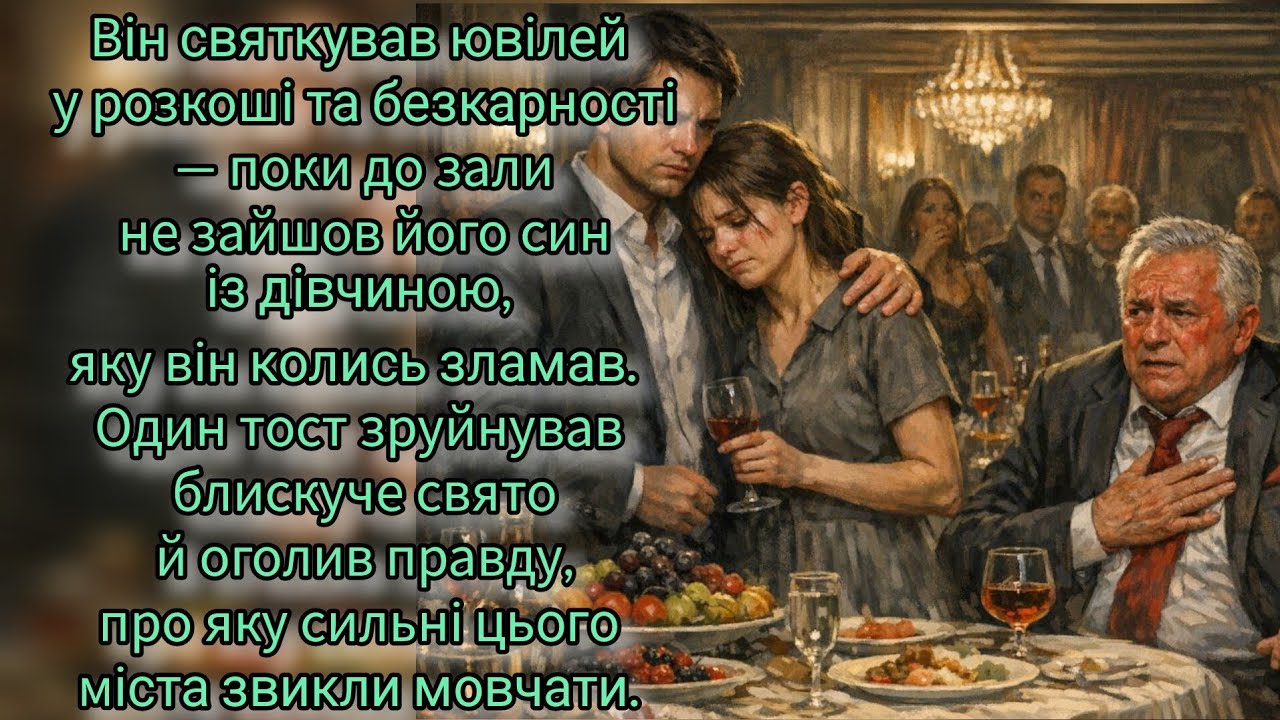 Він святкував ювілей у розкоші та безкарності — поки до зали не зайшов його син із дівчиною...