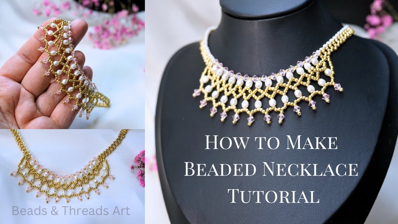 DIY Adorable Pearl Necklace Tutorial. How to Make a Beaded Necklace