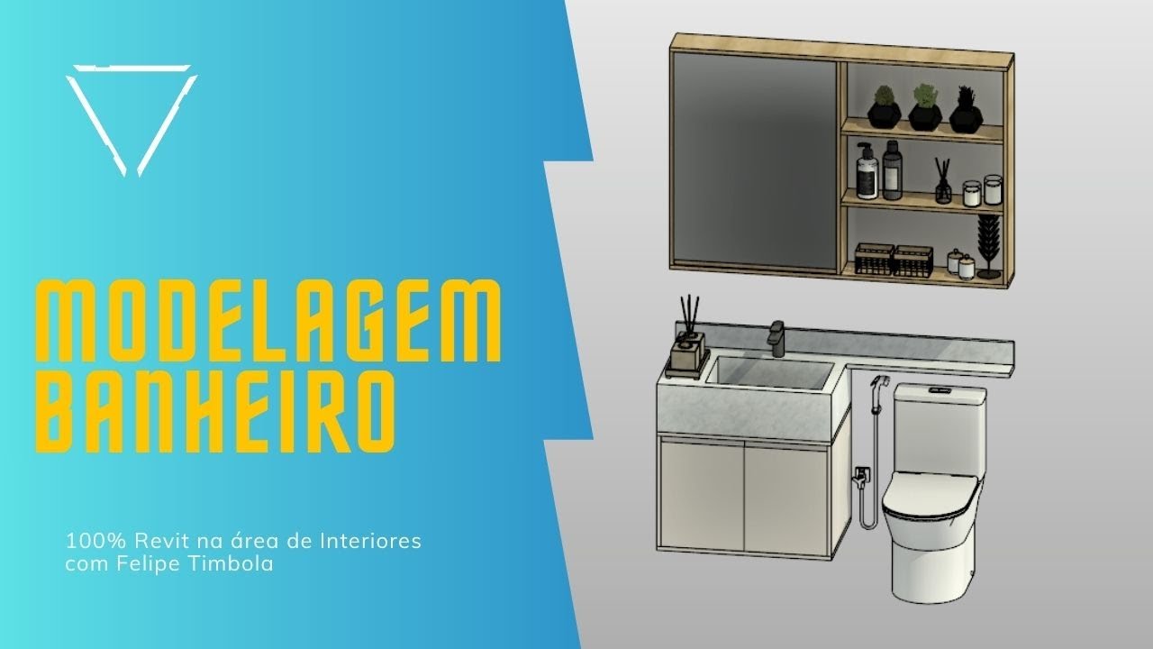 100% Revit na área de Interiores - Modelagem de Famílias - Banheiro