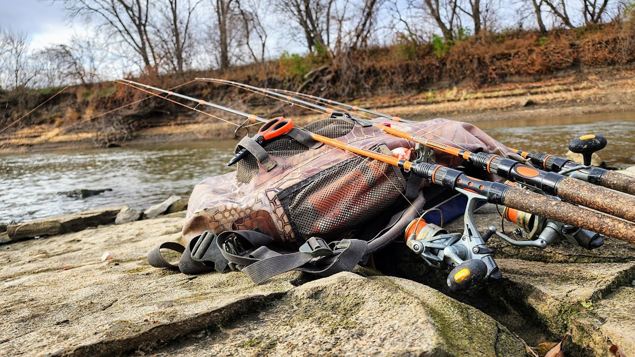 Rock Riffle CATCH AND COOK!! (Low water fishing)