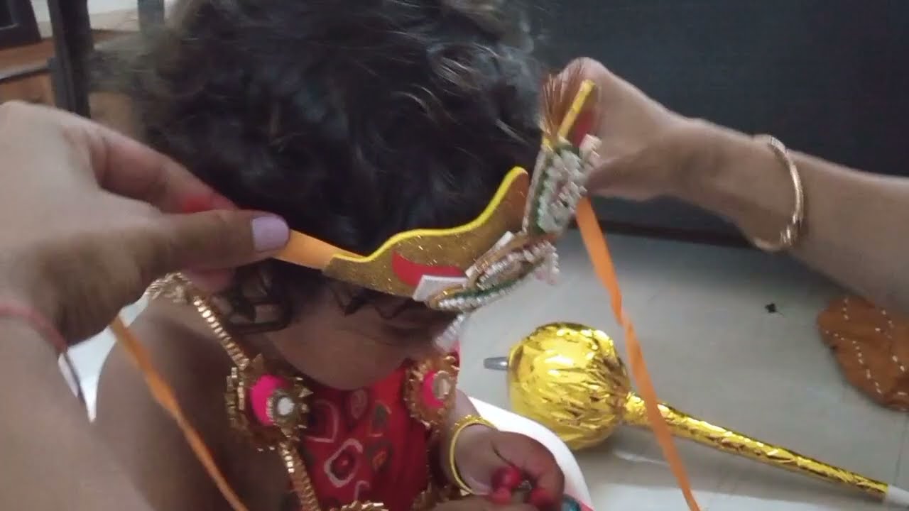 Bal Hanuman Getup || Hanuman Jayanti Baby Photoshoot At Home || Bal Hanuman Makeup For Fancy Dress |