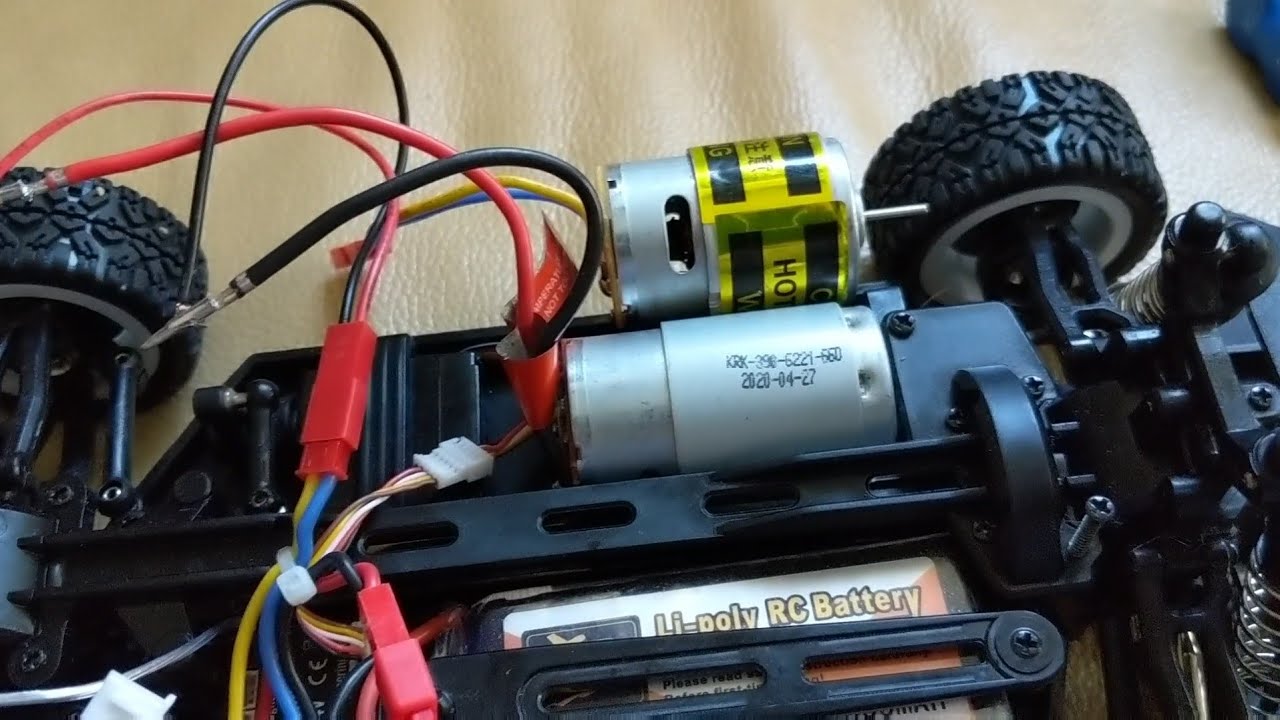 SG 1604 Stage 1 Upgrades - 390 Motor, Shocks & Battery: Steps on How to Remove the Motor & Gyro Demo