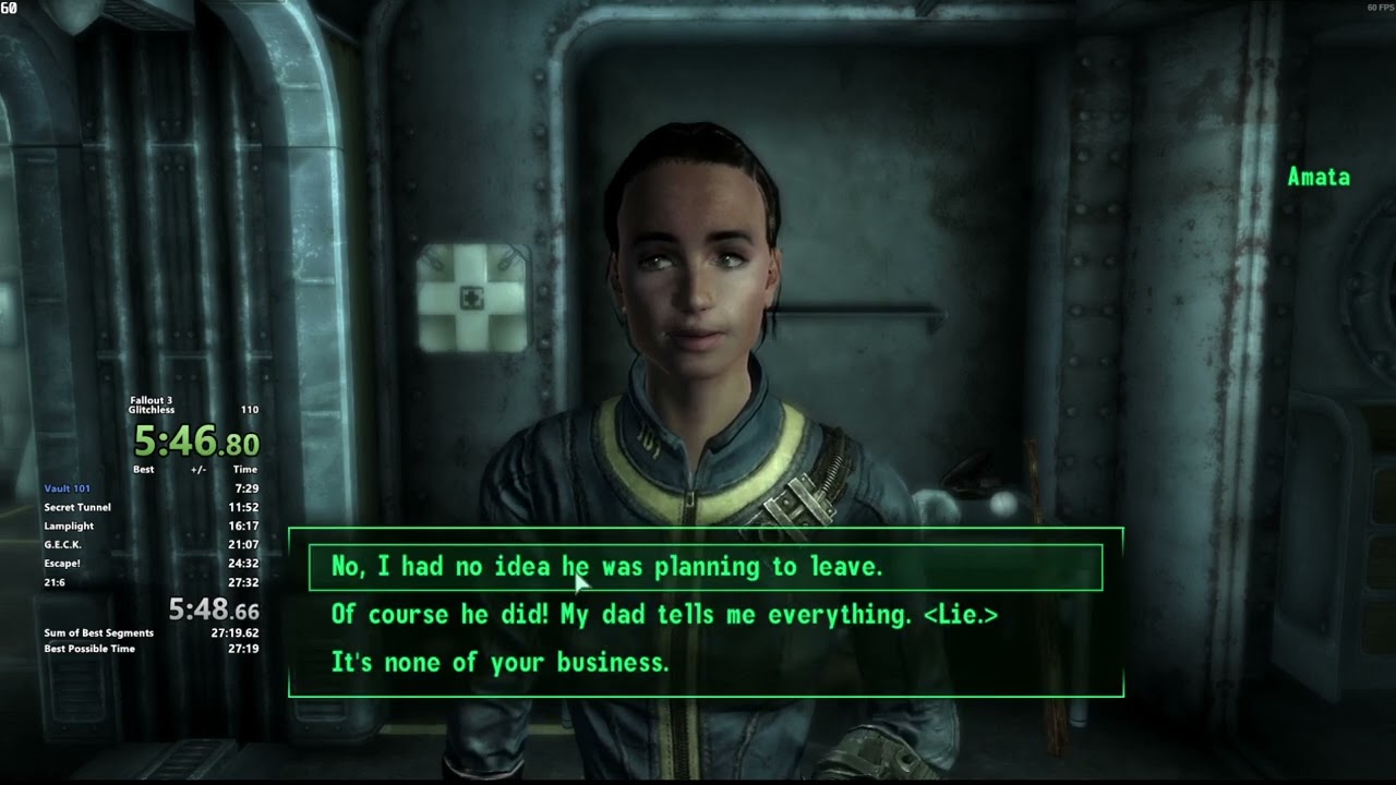 Fallout 3 Glitchless Speedrun in 27:28 (Secret Tunnel Edition) [WR]