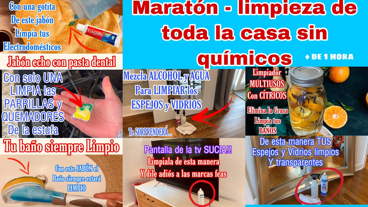 ✅ MARATON - LIMPIEZA DE TODA la CASA sin QUIMICOS| PREPARA TUS LIMPIADORES CASEROS