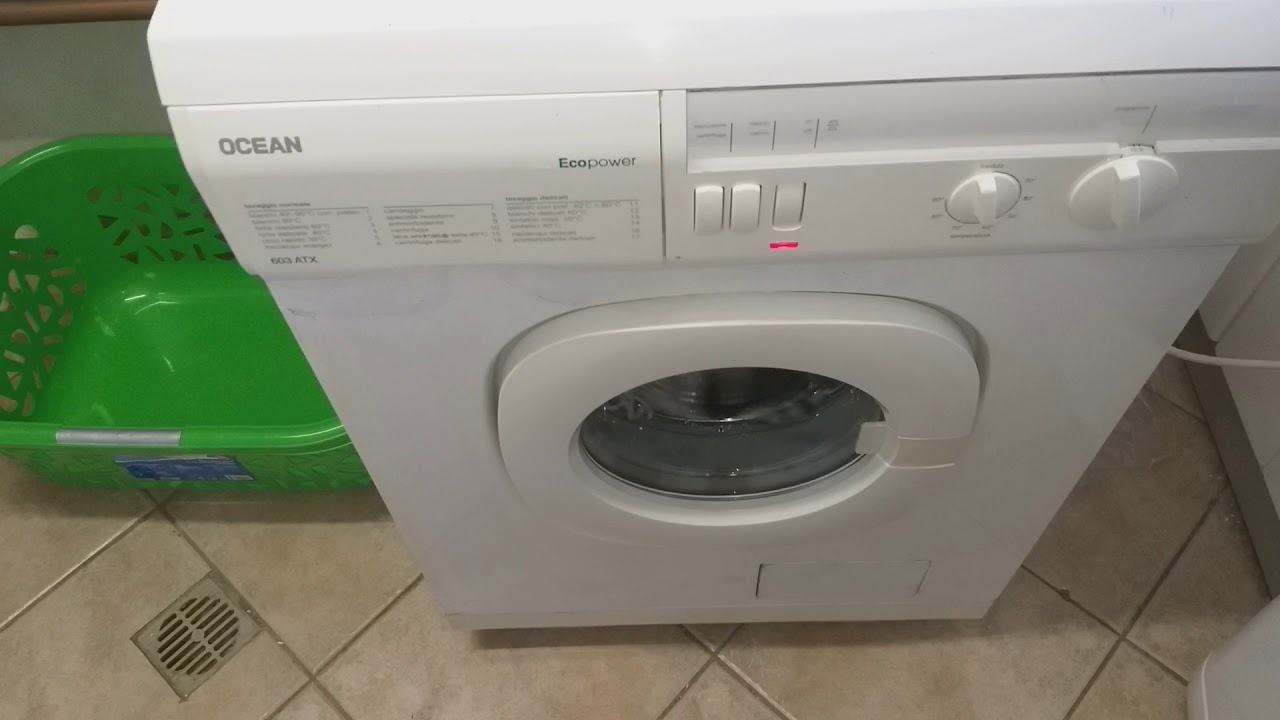Ocean 603ATX     Ultimo risciaquo, con ammorbidente, e centrifuga finale
