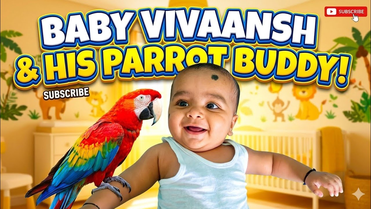 Baby Vivaansh and His Parrot Buddy 🦜👶#Vivaansh#BabyWithParrot#CuteBaby#BabyMoments#BabyPlaying#love 