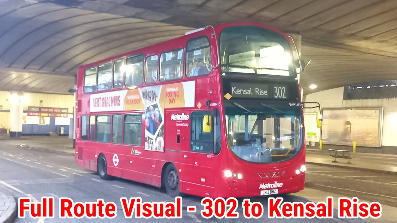 Full Route Visual | London Bus Route 302 - Mill Hill Broadway to Kensal Rise | (VWH1413) LK13BHZ