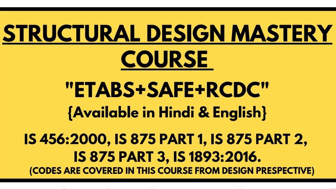 ETABS+SAFE+RCDC | Complete Building Design Course in English and Hindi