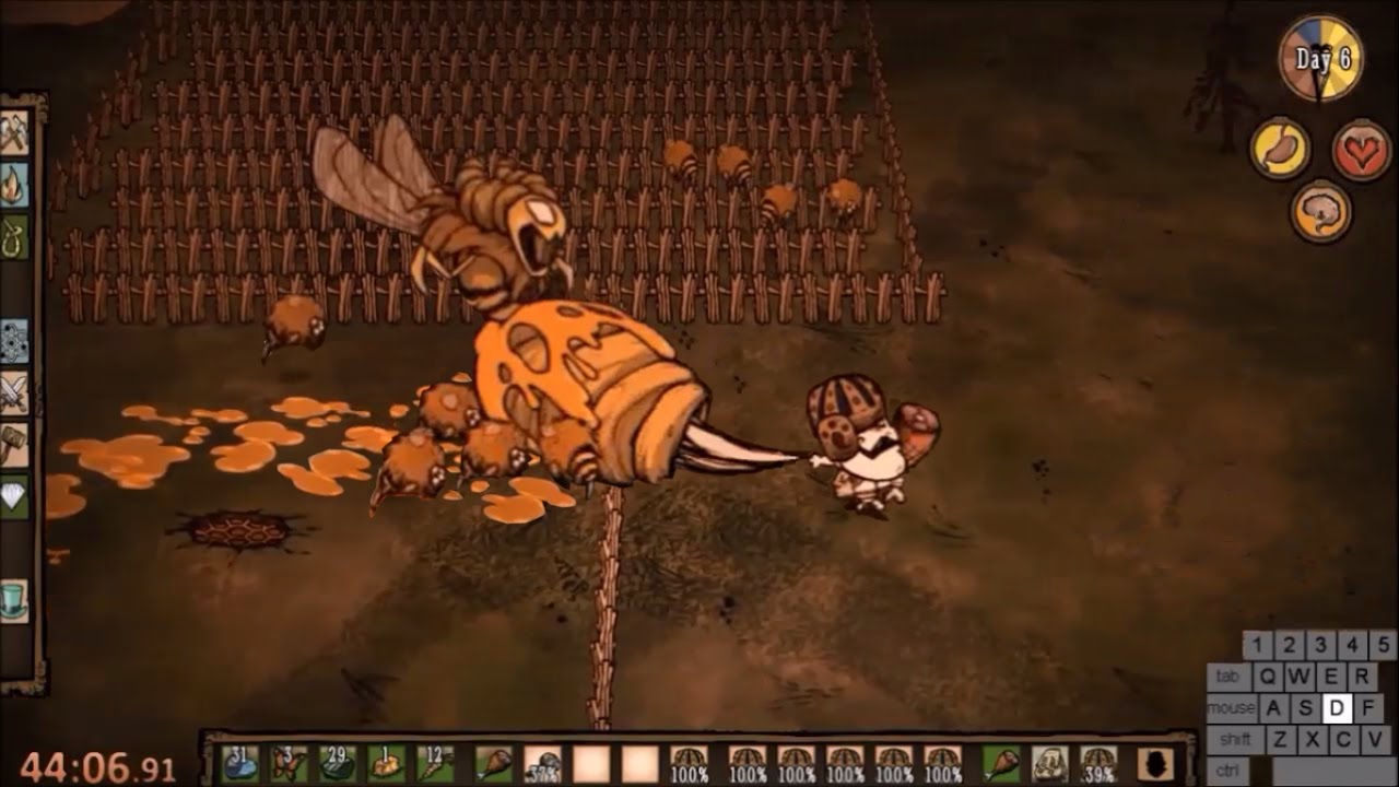DST Bee Queen Solo Speedrun Kill on Day 6 in 47:25 - Don't Starve Together