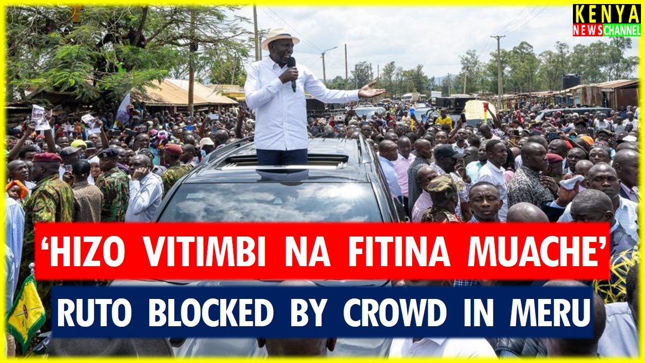Ruto speech today after Huge Crowd Blocked him in Meru Makutano - Listen what he told Gachagua