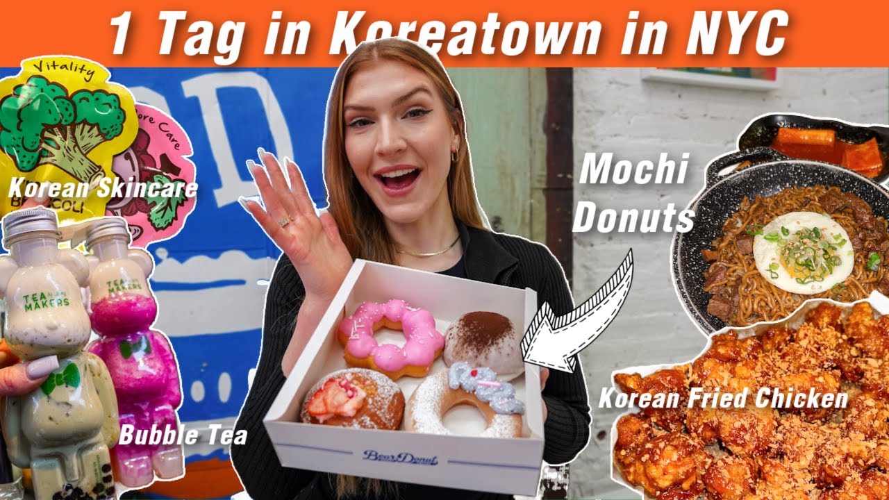 Ich besuche KOREATOWN in NYC | leckere Donuts, Koreanisches Essen, Bubble tea & Korean skincare