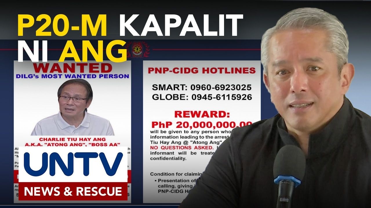 Pabuya para sa ikadarakip ni Charlie “Atong” Ang, itinaas sa P20-M