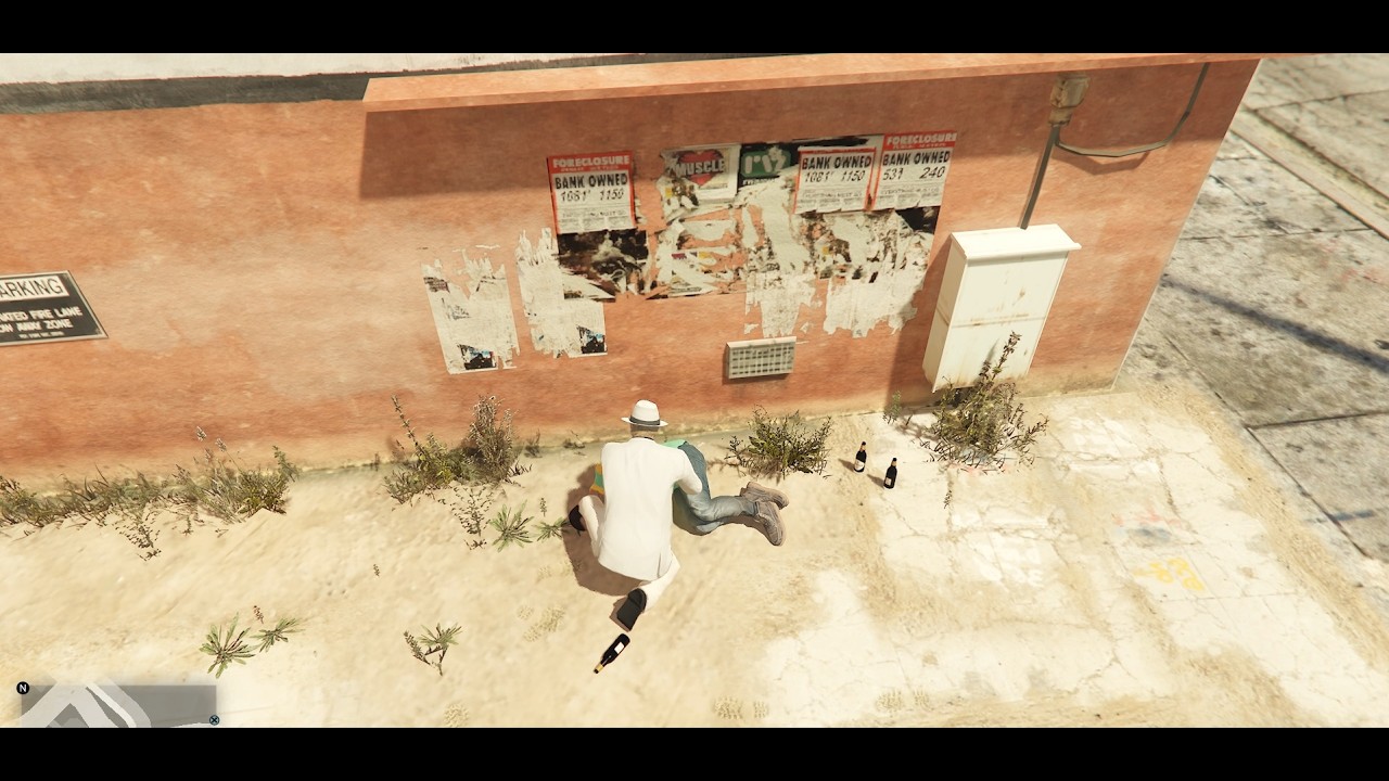 pick pocketing a drunk man in GTA-5 ONLINE free mode with 3 star wanted