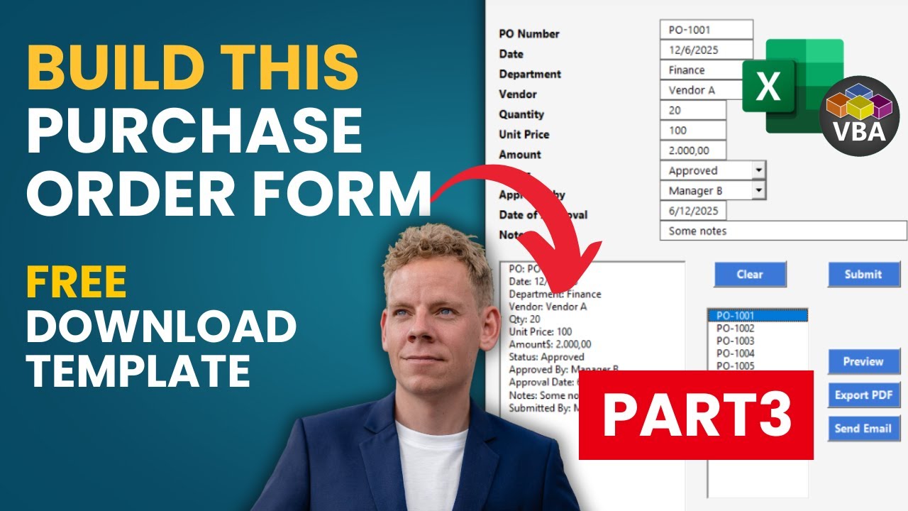 Автоматизация обработки заказов на закупку в Excel с экспортом в PDF и сбросом в один клик (Часть 3)