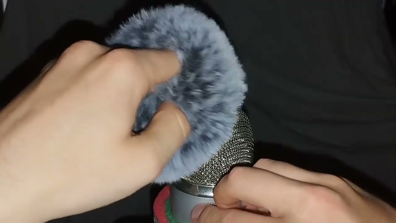 ASMR: mic triggers with and without fluffy cover (no mouth sounds, no talking)