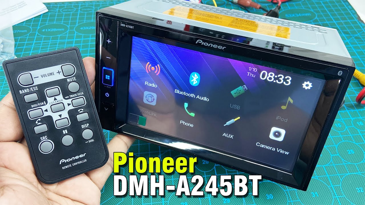 Pioneer DMH-A245BT Head Unit unboxing and review with Harness