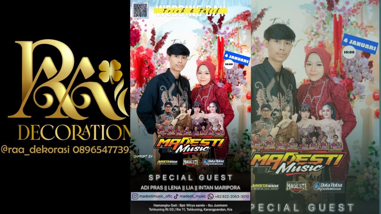 LIVE  WEDDING TRIAH & TOLIB || MADESTI MUSIC || ARISTA NADA AUDIO  || DUTA PUTRA VIDEO HD.