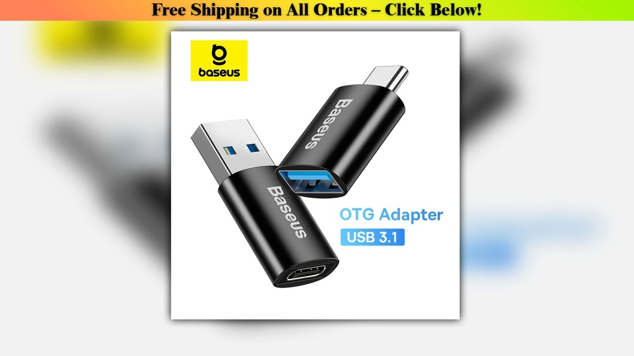 Baseus USB OTG Data Transfer Adapter Type C Female to USB Male Converter Fast Charging Adapter For