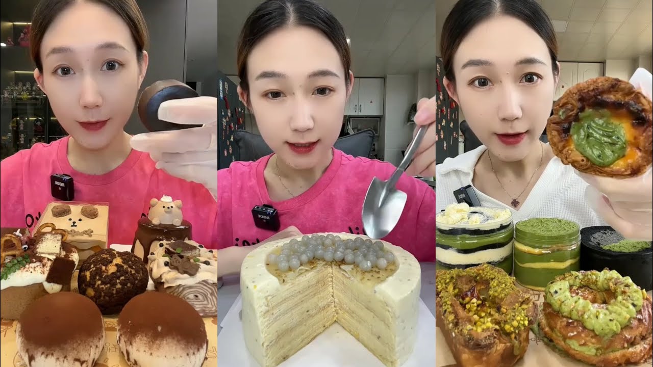 ASMR 🍫Chocolate Cake,Crepe Cake,Mousse Cake & Matcha Feast | Soft & Satisfying Eating Sounds #asmr