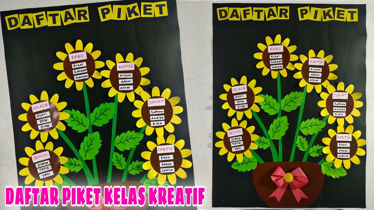 Membuat Daftar Piket Kelas Kreatif || Dekorasi Kelas Kreatif || Membuat Jadwal Piket Kelas