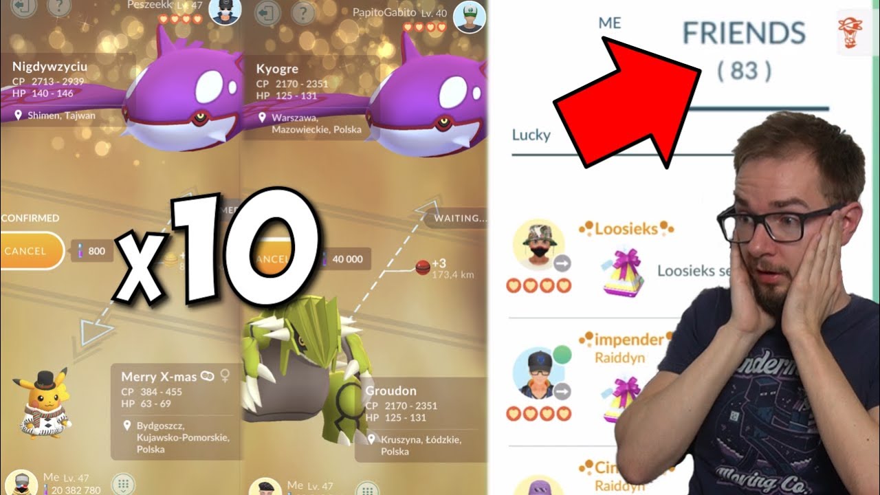 Shiny Lucky Trade x10! Czy dostanę shiny 100% iv?! Pokemon GO